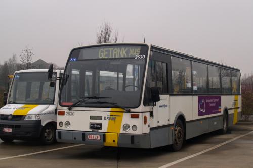 Van Hool A600 in de stelplaats te Adinkerke.