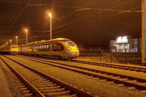 Eurostar E320 in de bundel te Adinkerke/De Panne.Foto genomen door Anthony Pinson.